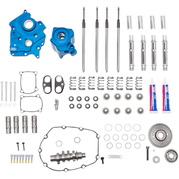 S&S CYCLE Cam Chest Kit with Plate Gear Drive Oil Cooled 550 Cam Chrome Pushrods M8 3101083A