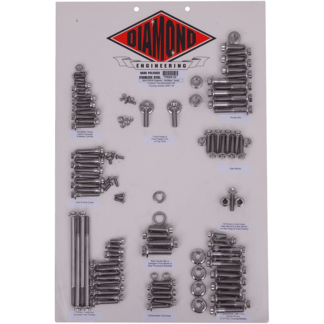 DIAMOND ENGINEERING Fastener Kit Custom/Transformation 12-Point FLHT PB661S