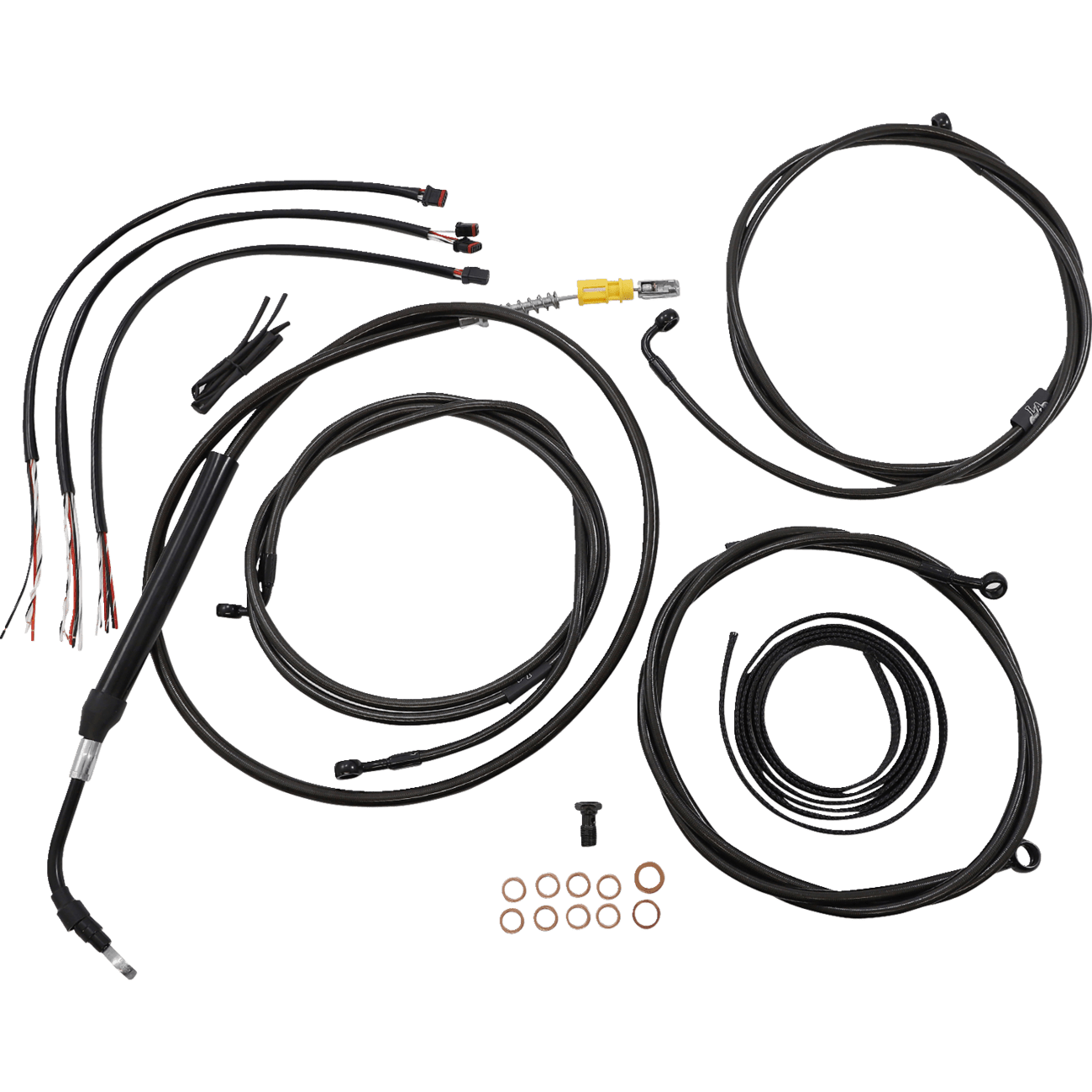 LA CHOPPERS Handlebar Cable/Brake Line Kit Complete 18" 20" Handlebars Midnight LA8056KT219M