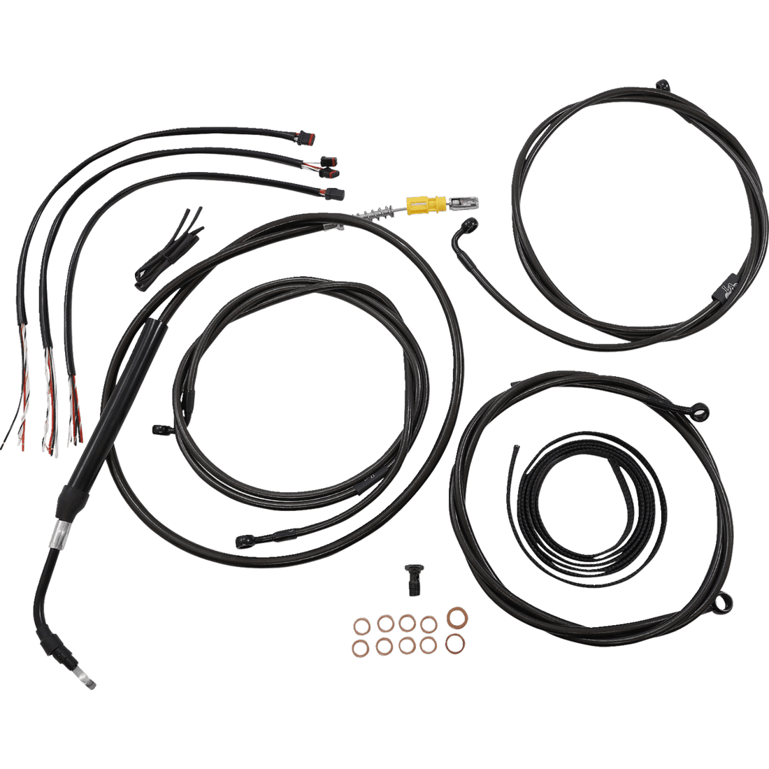 LA CHOPPERS Handlebar Cable/Brake Line Kit Complete 18" 20" Handlebars Midnight LA8056KT219M