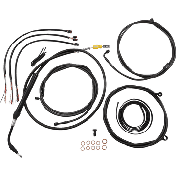 LA CHOPPERS Handlebar Cable/Brake Line Kit Complete 18" 20" Handlebars Midnight LA8056KT219M