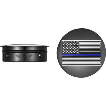 FIGURATI DESIGNS Swing Arm Covers Blue Line American Flag Custom Black Reversed FD71AFBLBLK