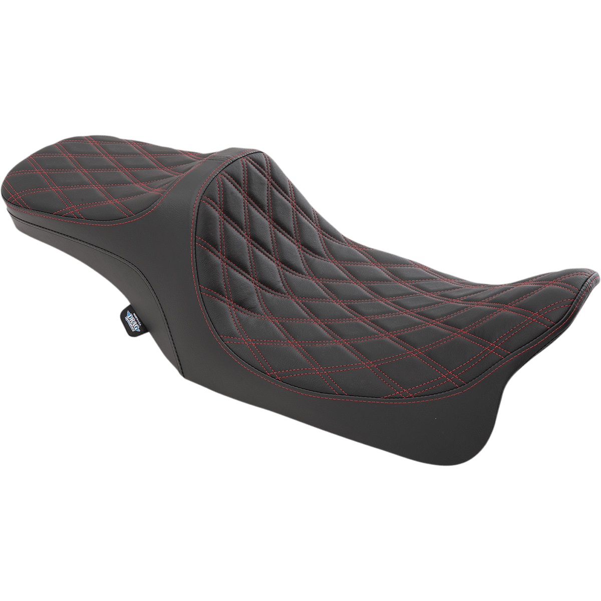 DRAG SPECIALTIES Predator III 2-Up Seat Double Diamond Red Thread FL '99-'07