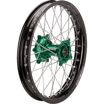 MOOSE RACING Wheel Assembly SX-1 Complete Rear Black Wheel/Green Hub 18x2.15 KR21518BKGN