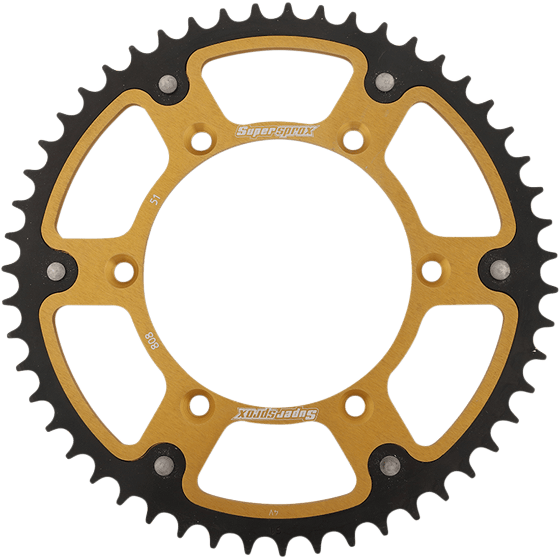 SUPERSPROX Stealth Rear Sprocket 51 Tooth Gold Kawasaki/Suzuki RST80851GLD