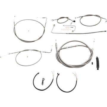 LA CHOPPERS Handlebar Cable/Brake Line Kit Complete 18" 20" Handlebars Stainless LA8151KT2A19