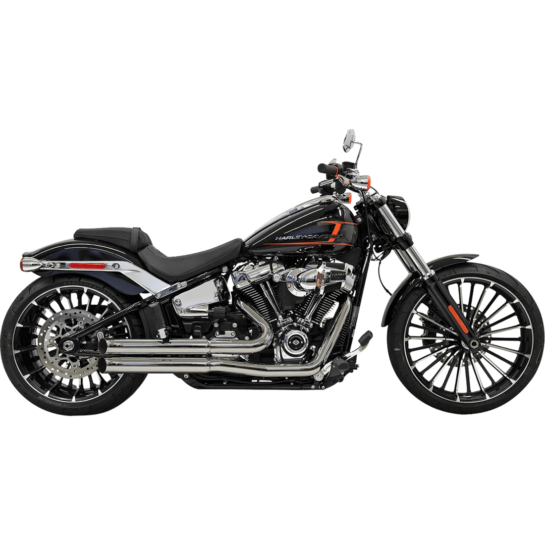 BASSANI XHAUST Pro Street Exhaust Chrome '18+ Softail 1S34D