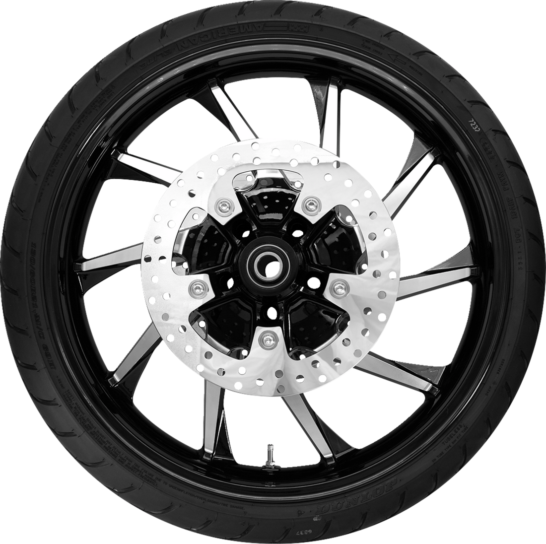 COASTAL MOTO Hurricane Front Wheel Black Cut (21") | Rotors (11.8") | Dunlop Tire (130/60B21)