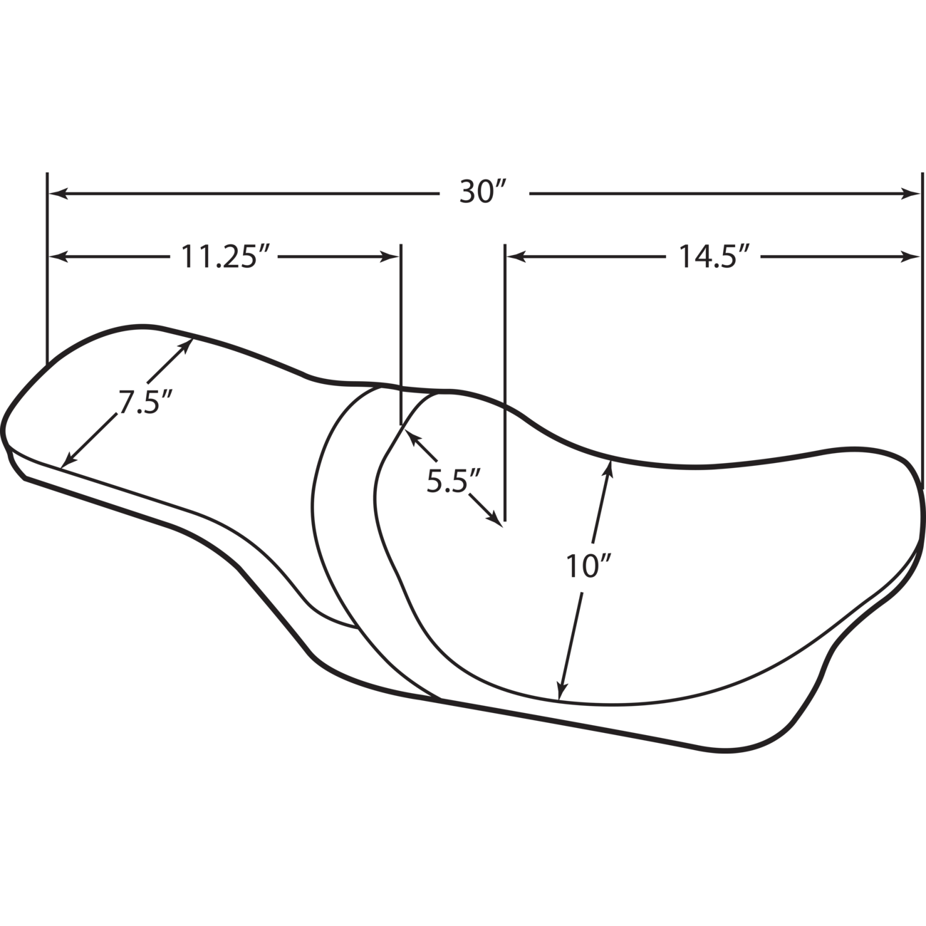 DRAG SPECIALTIES Predator 2-Up Seat Smooth FLHR '94-'96