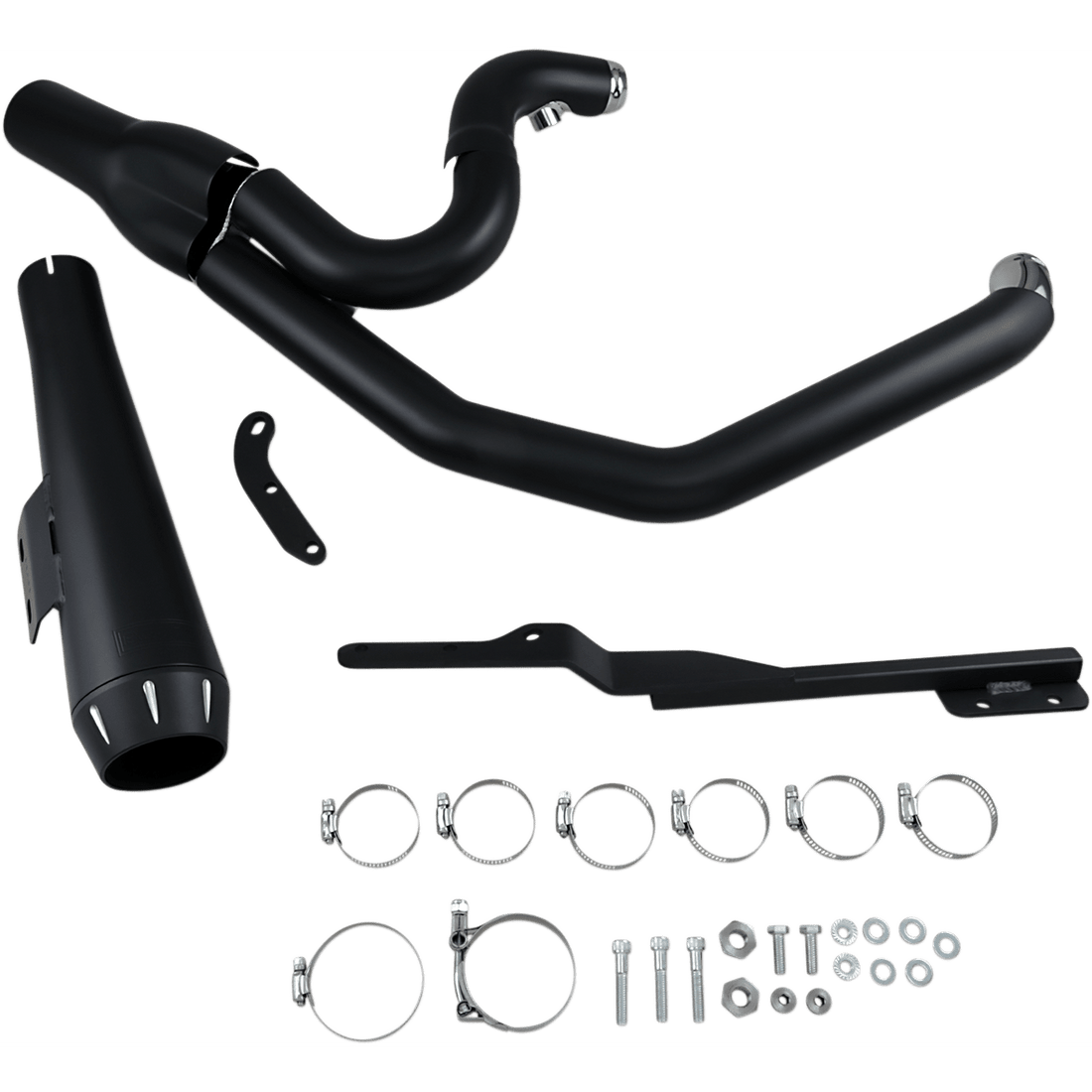 BASSANI XHAUST 2:1 Exhaust Black Megaphone Short '91-'05 FXD 13322R