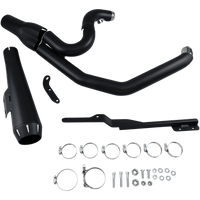 BASSANI XHAUST 2:1 Exhaust Black Megaphone Short '91-'05 FXD 13322R