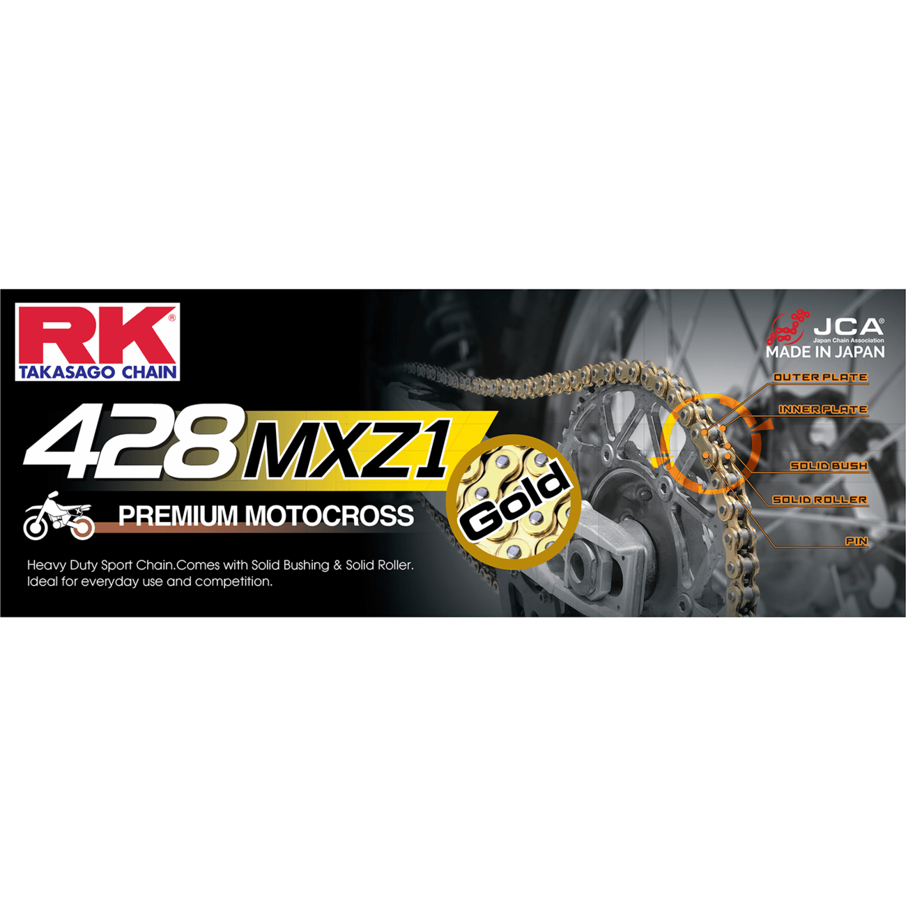 RK 428 MXZ1 Chain 100 Links Gold