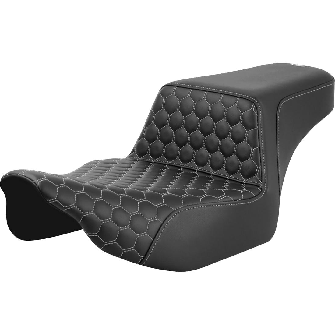 SADDLEMEN Step-Up Seat Extended Reach Front Honeycomb Silver Stitch FL '23-'24