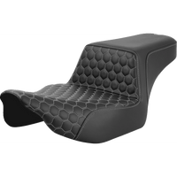 SADDLEMEN Step-Up Seat Extended Reach Front Honeycomb Silver Stitch FL '23-'24