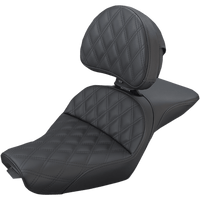 SADDLEMEN Explorer Seat With Backrest Lattice Stitched Black XL '04-'20 80703030LS