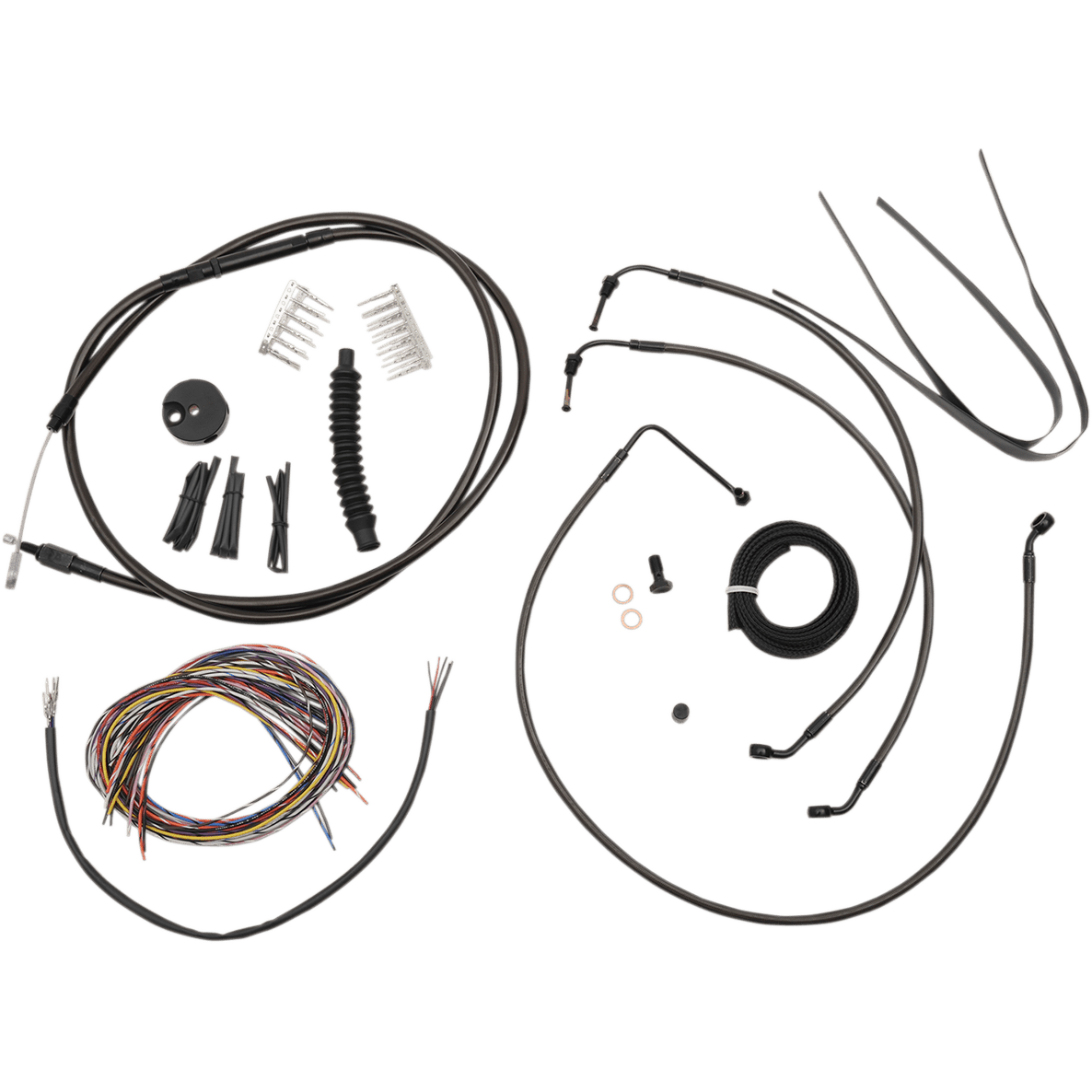 LA CHOPPERS Handlebar Cable/Brake Line Kit Complete 18" 20" Handlebars Midnight