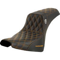 SADDLEMEN Pro Series SDC Performance Seat without Backrest Gold Stitch FXBB/FXST '18-'23 SC81830GOL