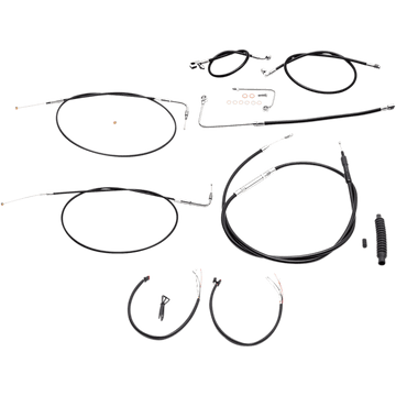 LA CHOPPERS Handlebar Cable/Brake Line Kit Complete 12" 14" Handlebars Black Vinyl LA8151KT2A13B