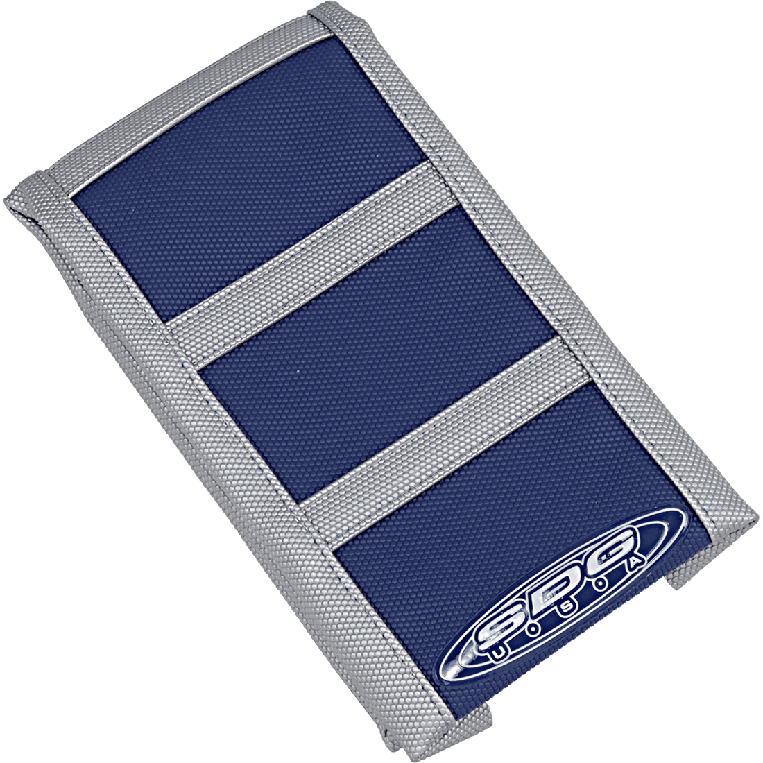 SDG 6-Ribbed Seat Cover Gray Ribs/Blue Top/Gray Sides