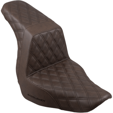 SADDLEMEN Step-Up Seat Full Lattice Stitch Brown 81829175BR