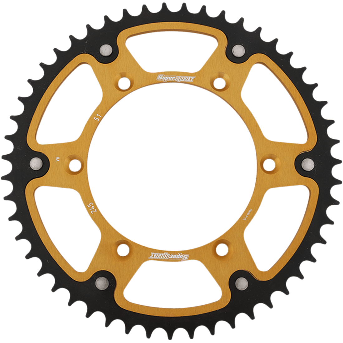 SUPERSPROX Stealth Rear Sprocket 51 Tooth Gold Yamaha RST24551GLD