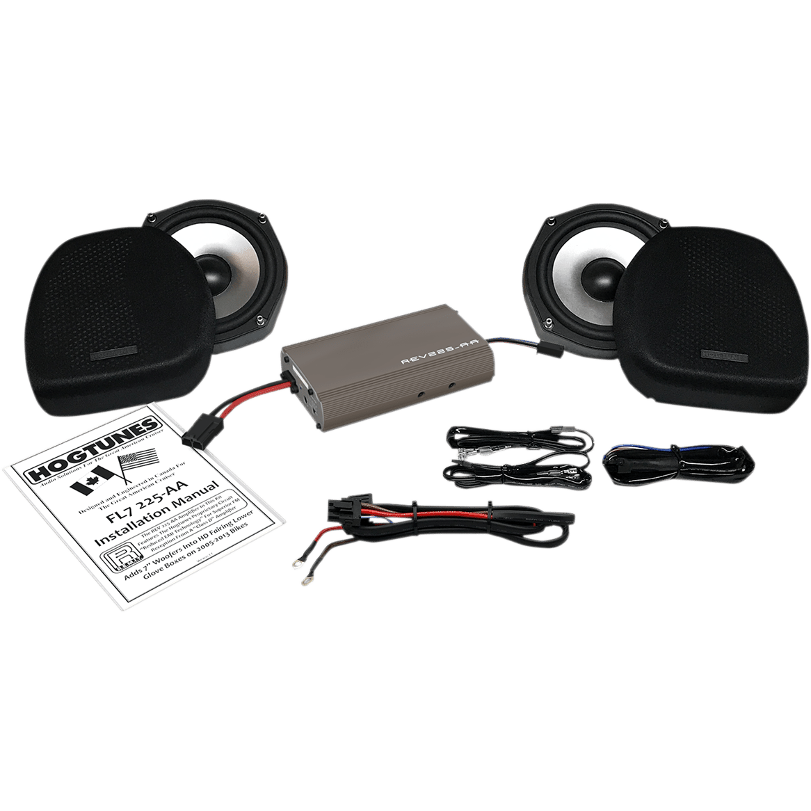 HOGTUNES 7" Woofer/Amp Kit Lower Fairing FL7 225AA