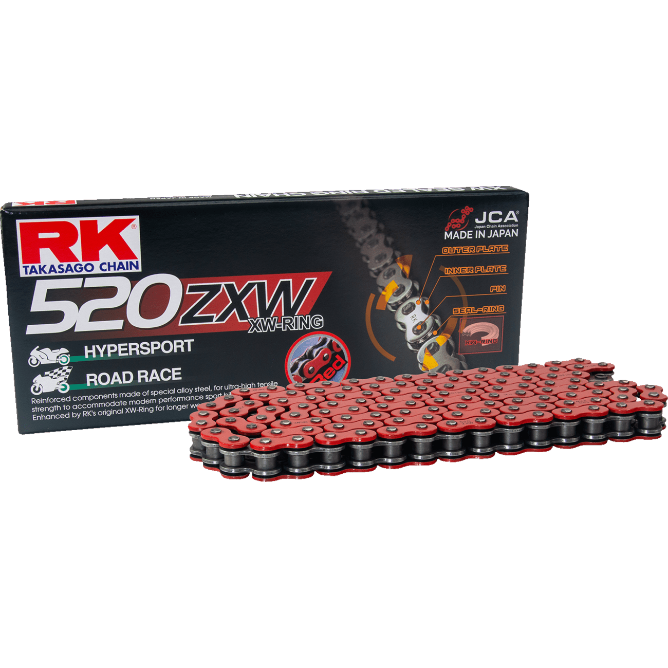 RK 520 ZXW Drive Chain 150 Links Red RR520ZXW150