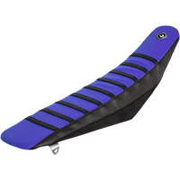 FLU DESIGNS INC. Pro Rib Seat Cover Blue/Black YZ 125/250 '02-'21