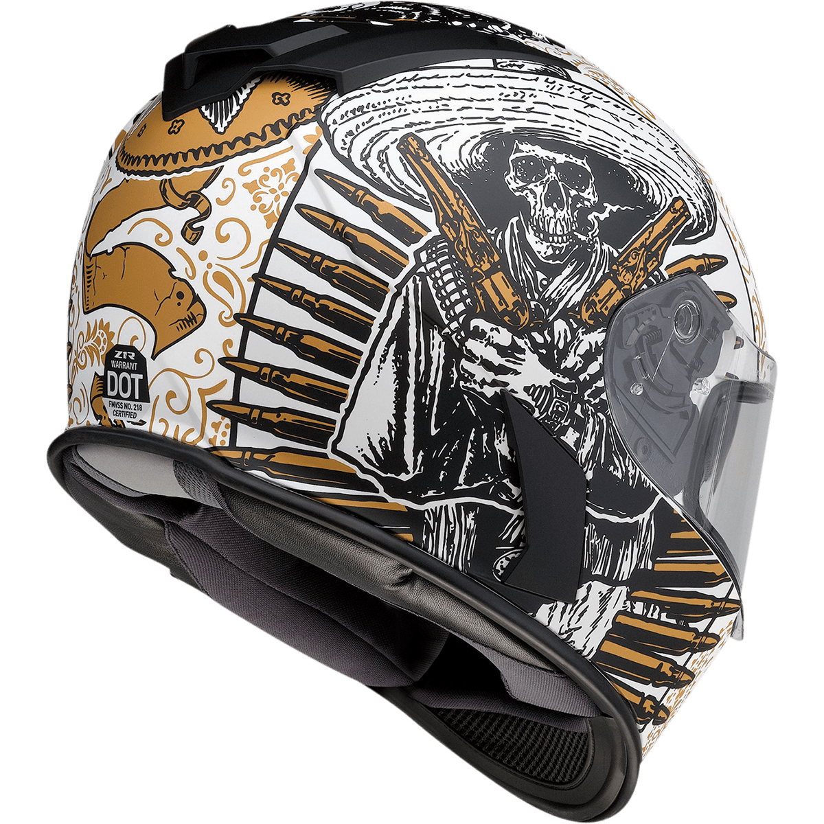 Z1R Warrant Helmet Sombrero White/Gold Medium