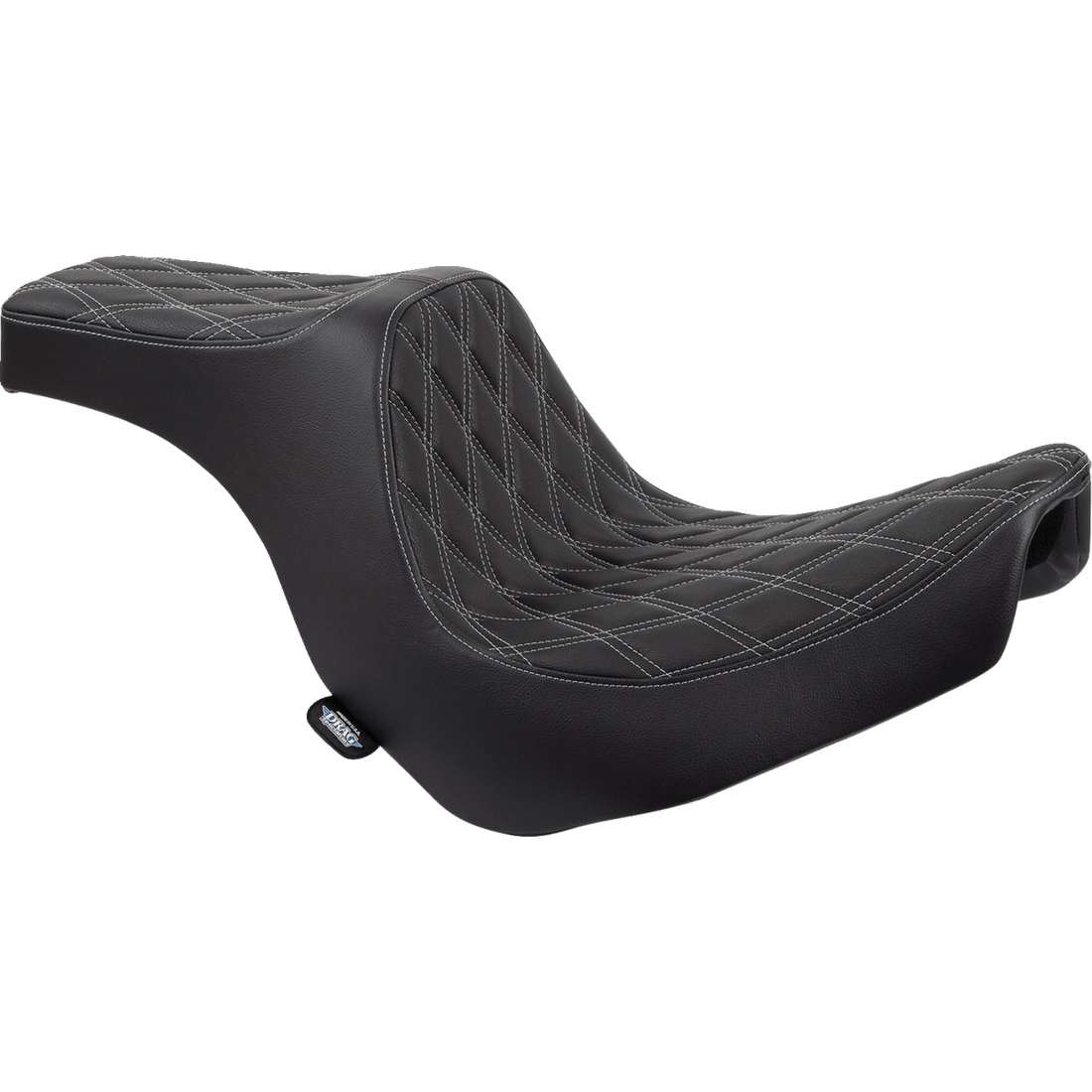 DRAG SPECIALTIES Predator III Seat Double Diamond Black w/ Silver Stitching FL/FX '18-'22