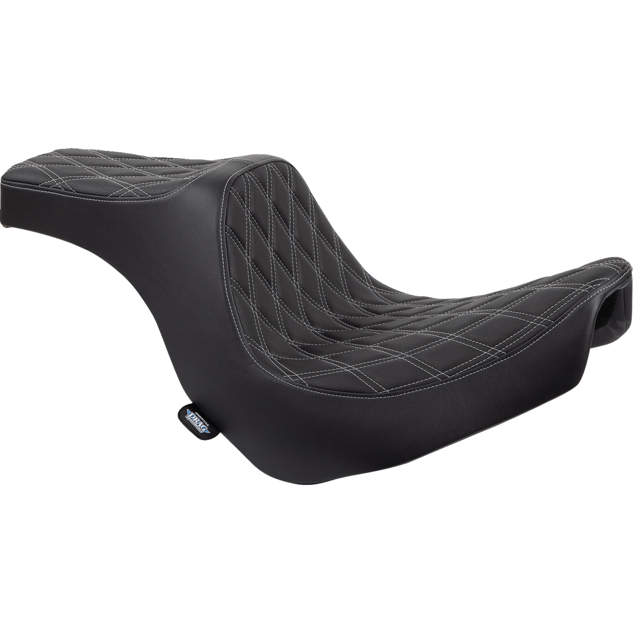 DRAG SPECIALTIES Predator III Seat Double Diamond Black w/ Silver Stitching FL/FX '18-'22