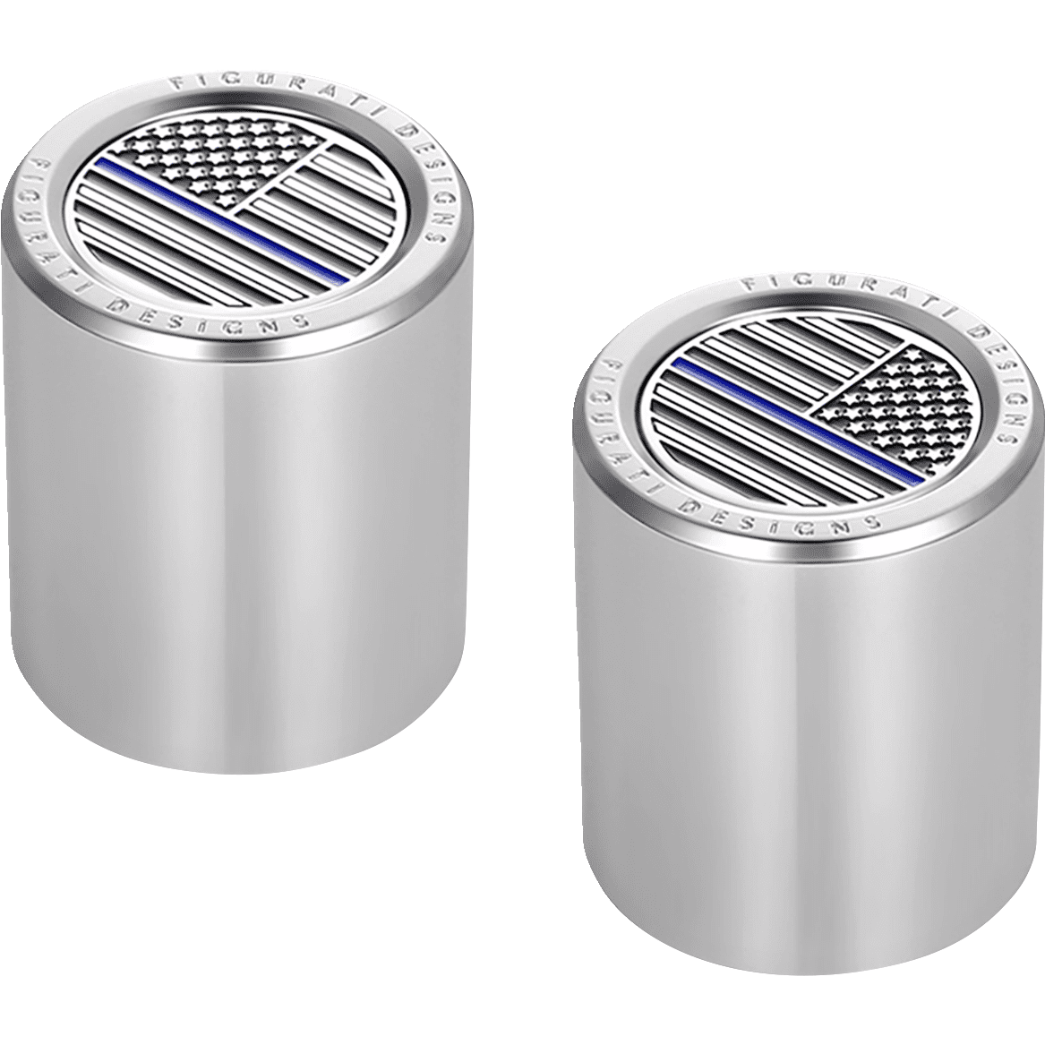 FIGURATI DESIGNS Docking Hardware Covers American Flag Blue Line Short Stainless Steel FD70DC2530SS