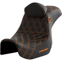 SADDLEMEN Pro Series SDC Performance Seat with Backrest Orange Stitch Dyna '06-'17 SC80604ORART