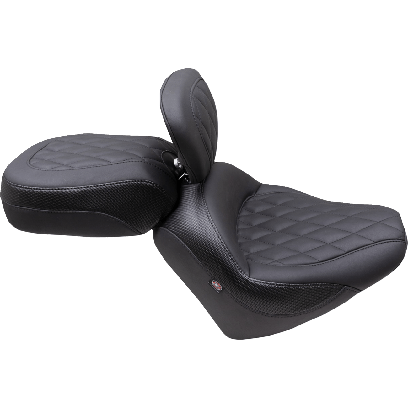 MUSTANG Solo Touring Seat w/ Driver Backrest Black Diamond Stitch Chief '22-'23 89740