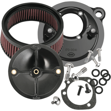 S&S CYCLE Super Stock™ Stealth Air Cleaner Kit Black 1700093