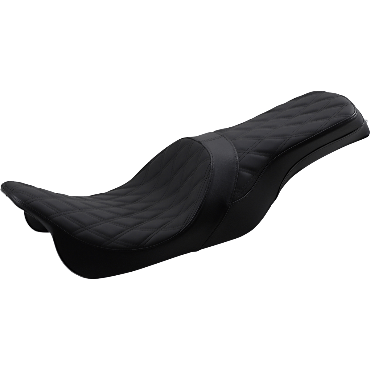 DRAG SPECIALTIES Forward Positioned Predator 2-Up Seat Double Diamond Black Stitching FL '08-'23