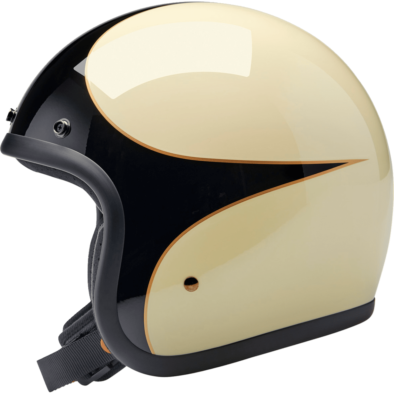 BILTWELL Bonanza Helmet Gloss Vintage White/Black Scallop XS 1001559201