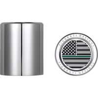 FIGURATI DESIGNS Docking Hardware Covers American Flag Green Line Short Stainless Steel FD72DC2530SS