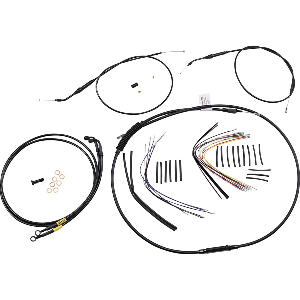 BURLY BRAND Cable Kit Jail Bar 14" Handlebars Black Vinyl B301191