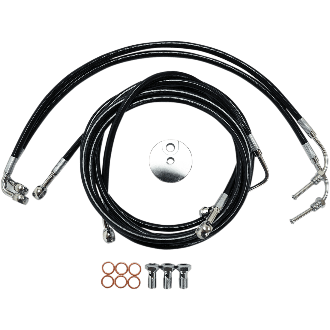 LA CHOPPERS Brake Line 12" 14" Ape Hanger Handlebars Black LA8051B13B