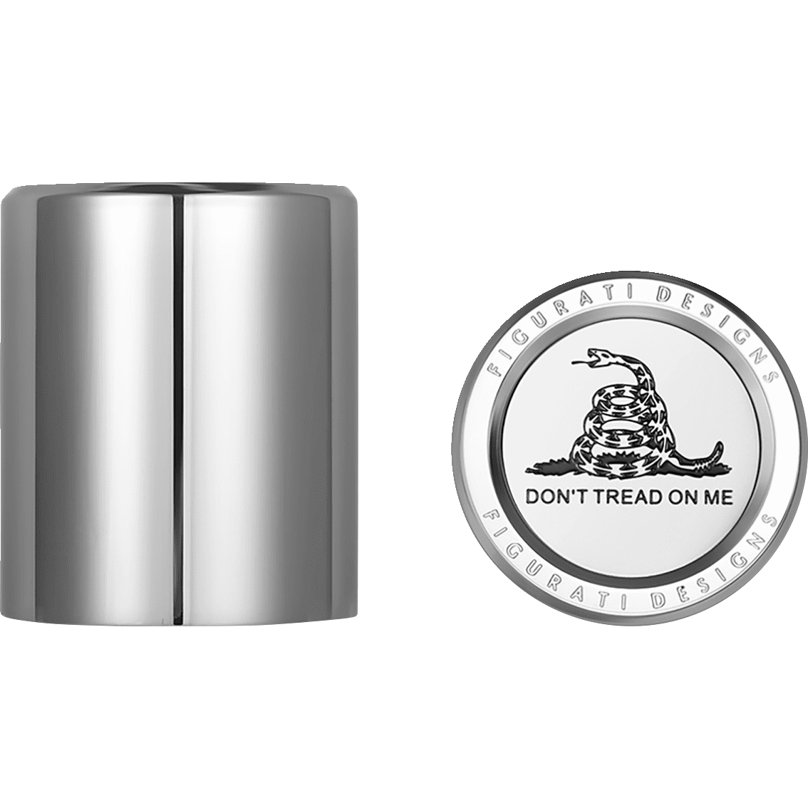 FIGURATI DESIGNS Docking Hardware Covers Don't Tread On Me Short Stainless Steel FD40DC2530SS