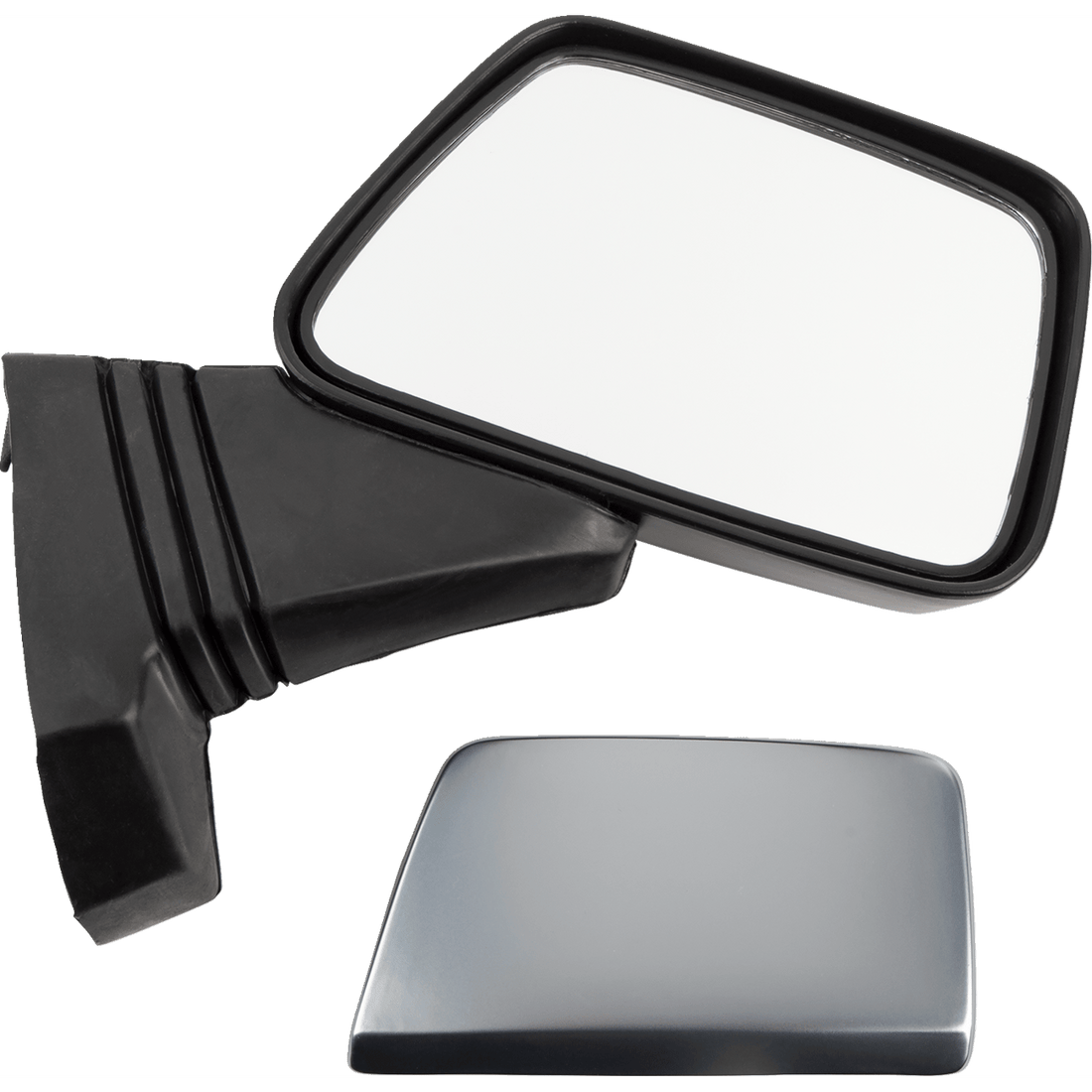 PARTS UNLIMITED Mirror Side View Rectangle Right Black