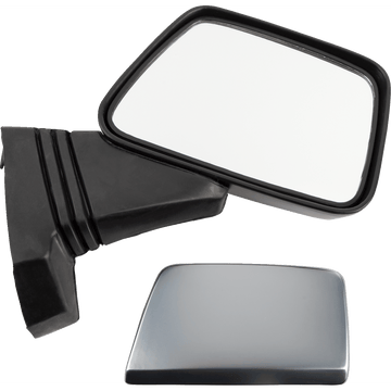 PARTS UNLIMITED Mirror Side View Rectangle Right Black