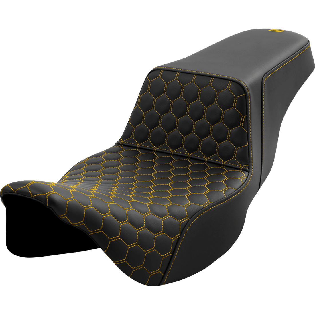 SADDLEMEN Step-Up Seat Honeycomb Extended Reach Gold Stitching FL '08-'23 A80807B178GOL