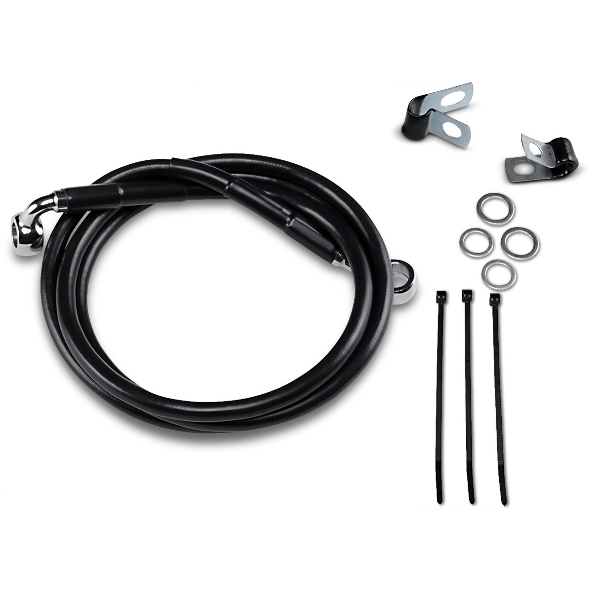 DRAG SPECIALTIES Brake Line Front Black +4" '99-'07 FXST