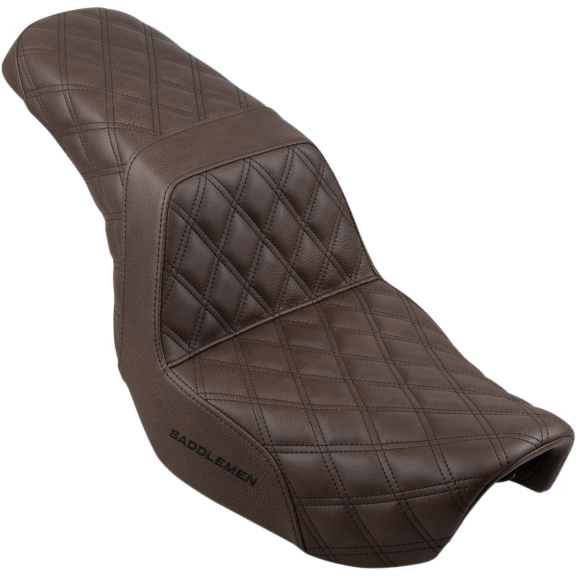 SADDLEMEN Step-Up Seat Full Lattice Stitch Brown Dyna 80604175BR