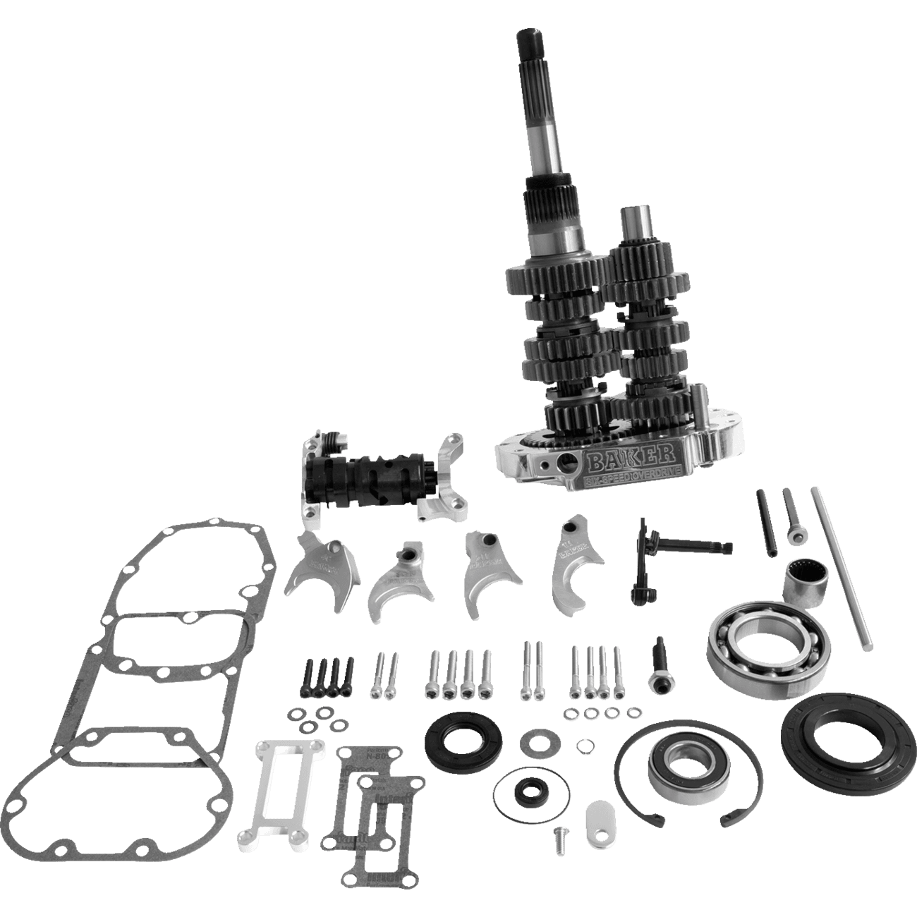 BAKER DRIVETRAIN 6-Speed Gear Set Polished OD6404P02