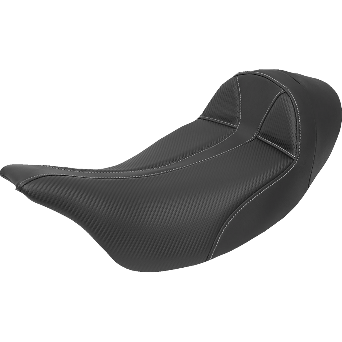 SADDLEMEN Dominator Solo Seat Extended Reach w/o Backrest Black w/ Gray Stitching FL '08-'23 80807B0042EXT