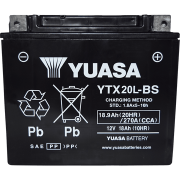 YUASA AGM Battery YTX20L-BS YUAM320BSTWN