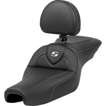 SADDLEMEN Roadsofa™ Seat with Backrest Carbon Fiber XL '04-'22 80711185BR